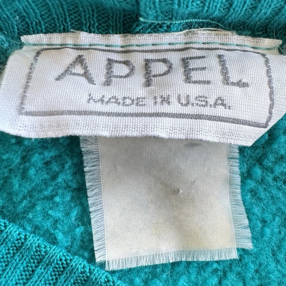 Vtg Appel Teal Sweatshirt Pullover Robe Nightgown Rose Embroidered OSFA/L‎ Boho